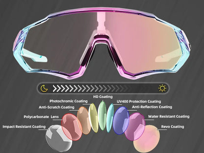 Kapvoe New Outdoor Photochromic Cycling Sunglasses Men Women Road Mountain Bike Bicycle Cycling Glasses Sport Running Eyewear