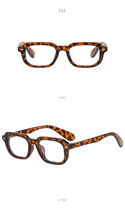 Small Square Eyewear Computer Glasses Frame Women Men Anti Blue Light Blocking Sunglasses Outdoor Zero-power Spectacle Eyeglass