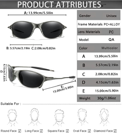 Men Women Sunglasses Metal and Plastic Light weight Frame UV400 Outdoor Sports Fishing Cycling Running, Hiking, Driving Goggles