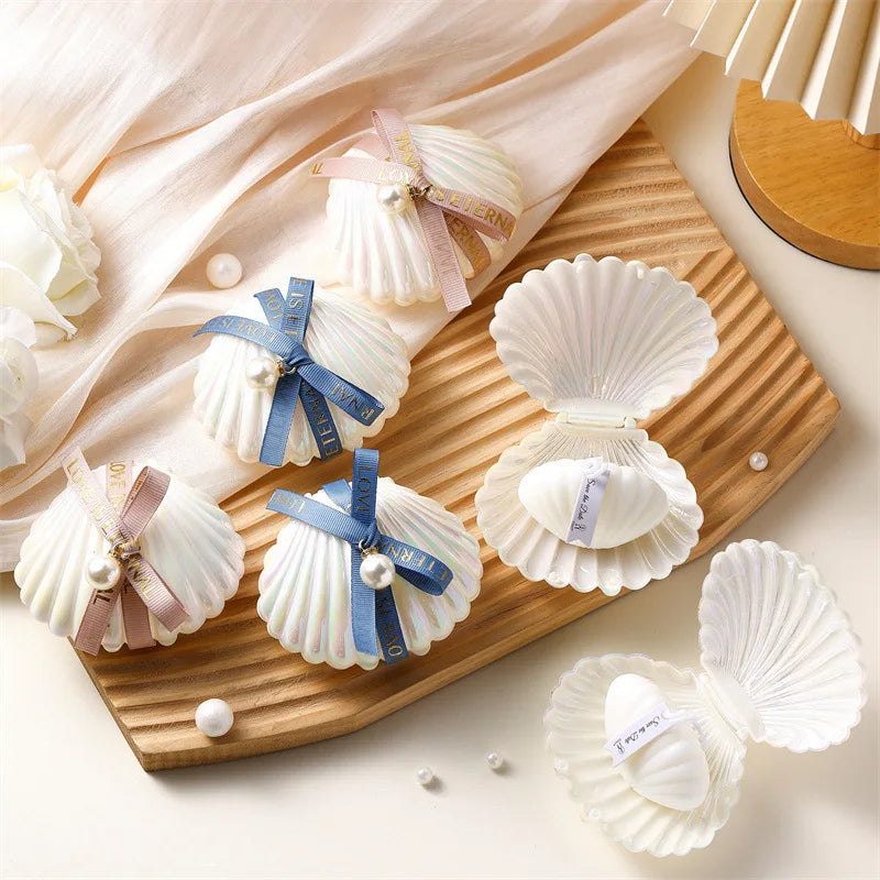 Seashell Candle Scented Shell Pearl Set Candle for Wedding Favors for Guests Gift Party Holiday Home Decor Velas Conchas De Mar