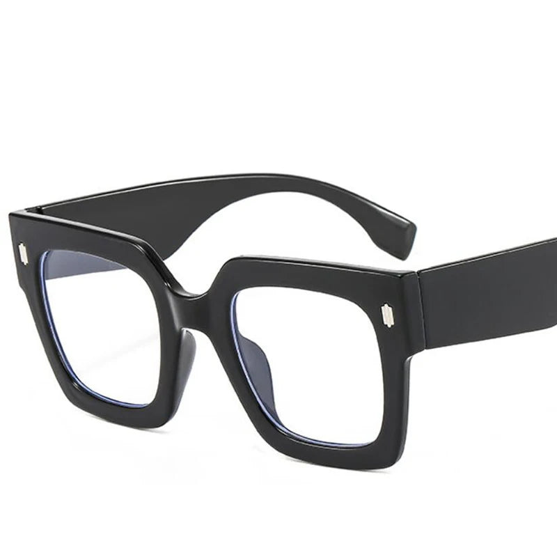 Vintage Big Frame Square Reading Glasses Women Men Fashion Brand Prescription Eyeglasses Transparent Computer Blue Light Glasses