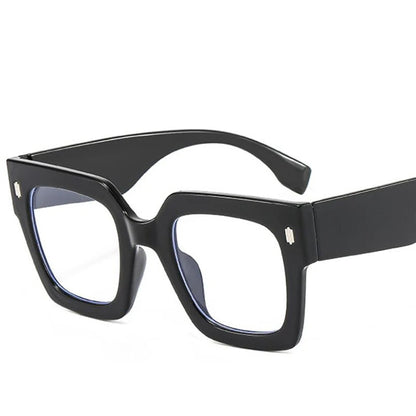 Vintage Big Frame Square Reading Glasses Women Men Fashion Brand Prescription Eyeglasses Transparent Computer Blue Light Glasses