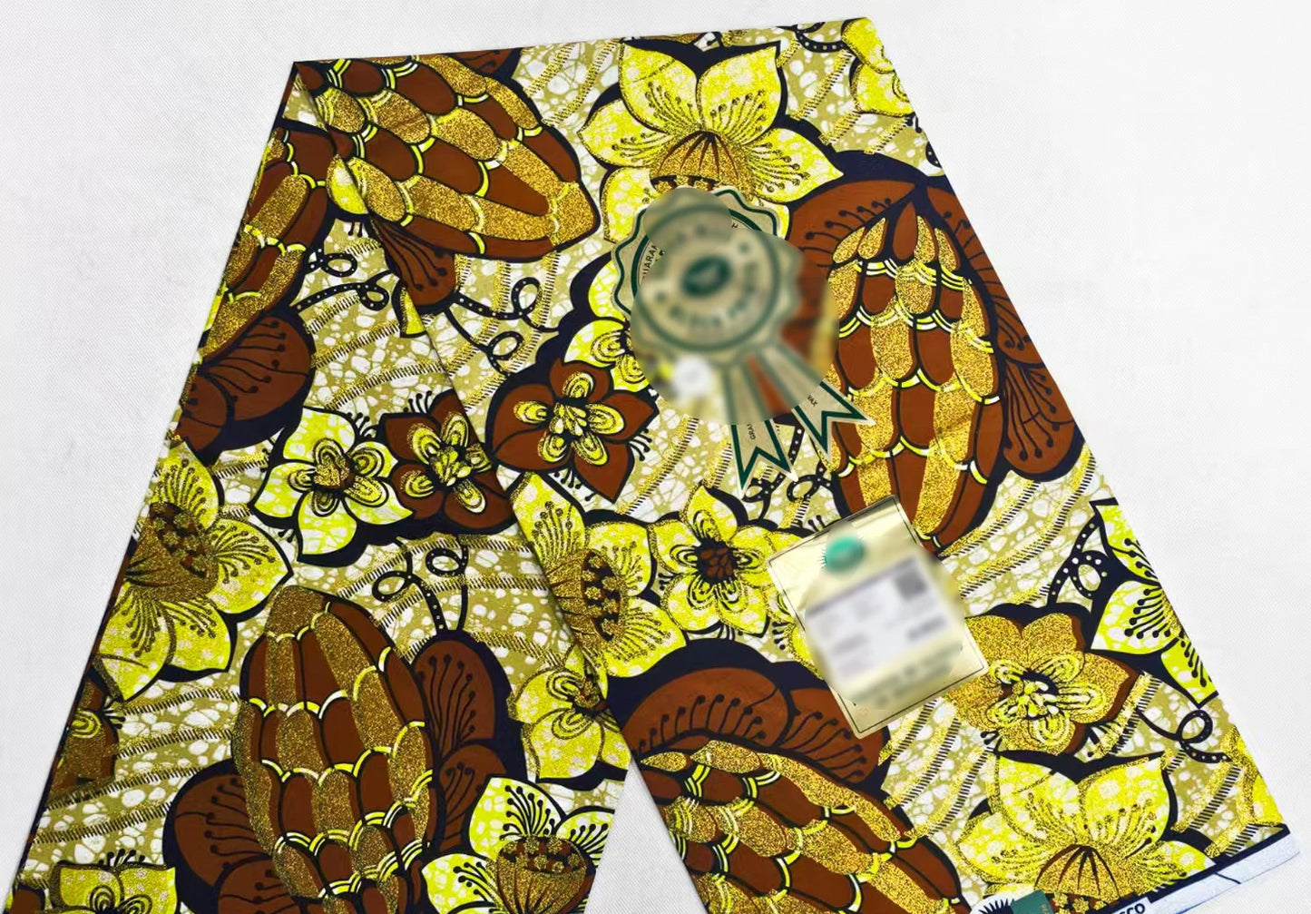Latest African Grand Golden Wax Fabric Super Good Quality Women Pagne Flash Cotton Prints Batik Ankara Glitter Tissus 6yards