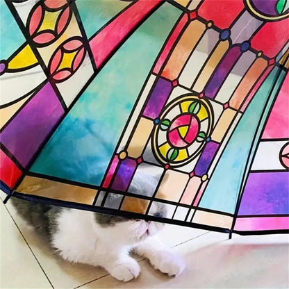 1 Piece of Transparent Glass Window Grille Pattern Pvc Material, Windproof, Waterproof and Rainproof, Suitable for Commuting to Take Photos, Available in a Variety of Styles, Available for Men and Women