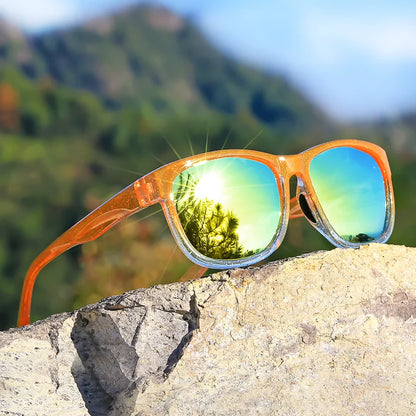 New style Unisex Polarized Square Fashion Sunglasses - Lightweight Purple Glitter Frame, TAC Lenses for Outdoor Sports & Fashion