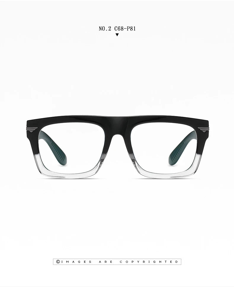AUECMOI Vintage Men Square Glasses TR90 Frame Myopia Customizable Prescription Anti Blue Ray Optical Photochromic Eyeglasses