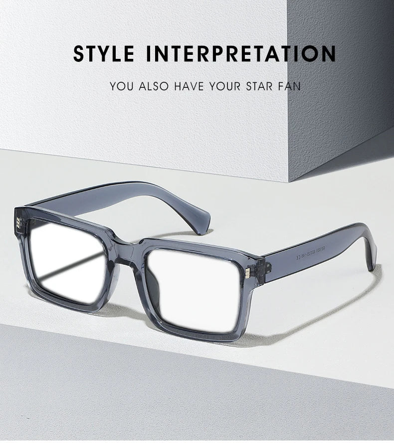 KOCOLIOR New Brand Design Square Board Anti Blue Light Reading Glasses for Men and Women Retro Glasses with Diopter 0 to+6.0