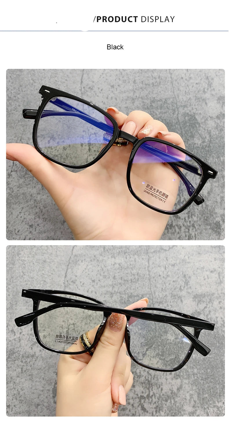 Square Transparent Men's Reading Glasses Vintage Frames Computer Blue Light Blocking TR90 Male Presbyopic Eyeglasses Leesbril +2