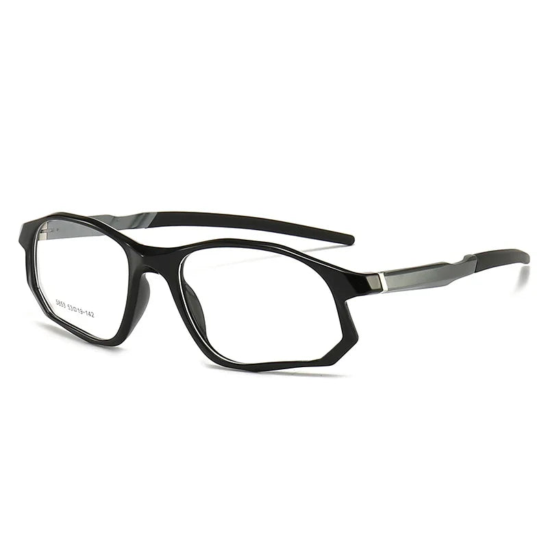 YIMARUILI New Fashion Sports Glasses Men and Women TR90 Spring Leg Design Big Face Optical Prescription Eyeglasses frame 5853