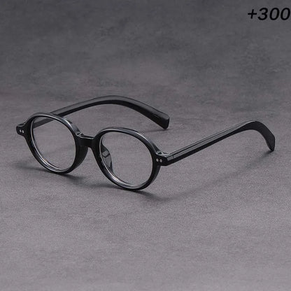 +1.50 Reading Glasses Men Women Vintage Round Black Frame Dark Gray Lens Retro Style Lightweight Presbyopia Eyewear for Daily