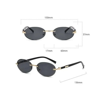 5-pack Elliptical Frameless Multicolor Fashion Trendy Women's Glasses, Essential for Trendsetters