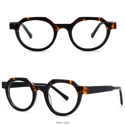 54139 Retro Acetate Optical Glasses Frames Men Women Two Color Splicing Fashion Eyeglasses