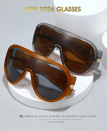 New Fashon Oversized One-piece Shield Sunglasses For Women Men Big Windproof Sports Sun Glasses Men Trendy Shades UV400 Eyewear