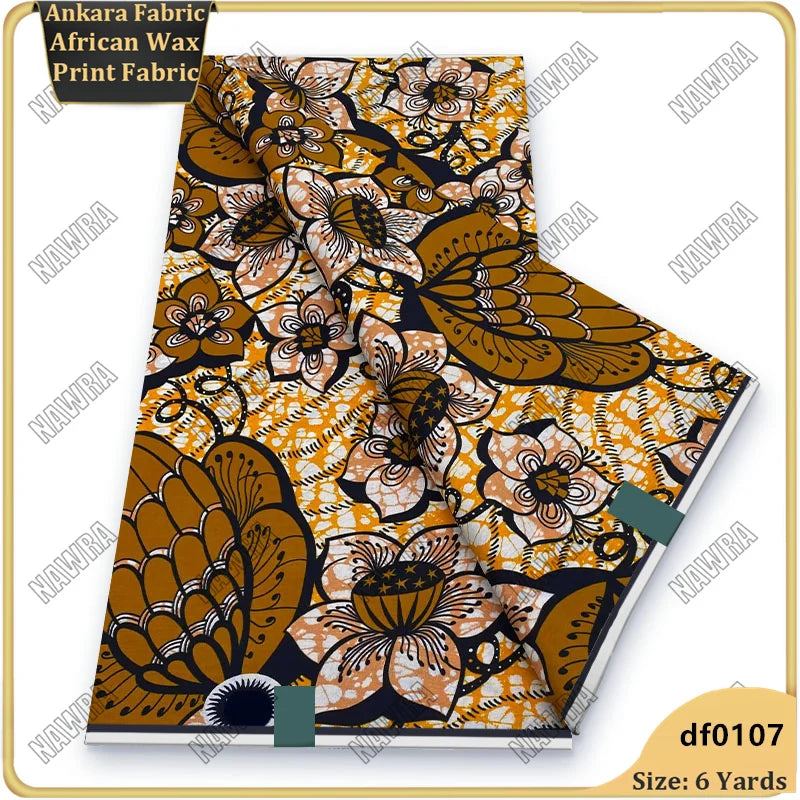 Fashionable African Real Wax Print Fabric 2026 Latest Design Ankara Wax Fabric Soft 100% Cotton Pagne Women Dress Loincloth ﻿