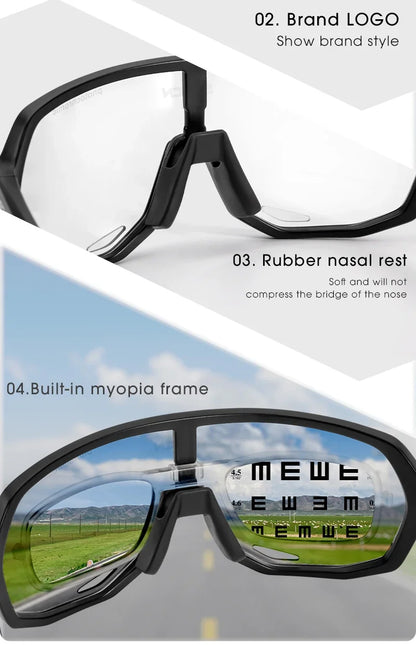 SCVCN Photochromic Sports Sunglasses Cycling Glasses UV400 Women Driving for Men Mountain MTB Bike Bicycle Goggles