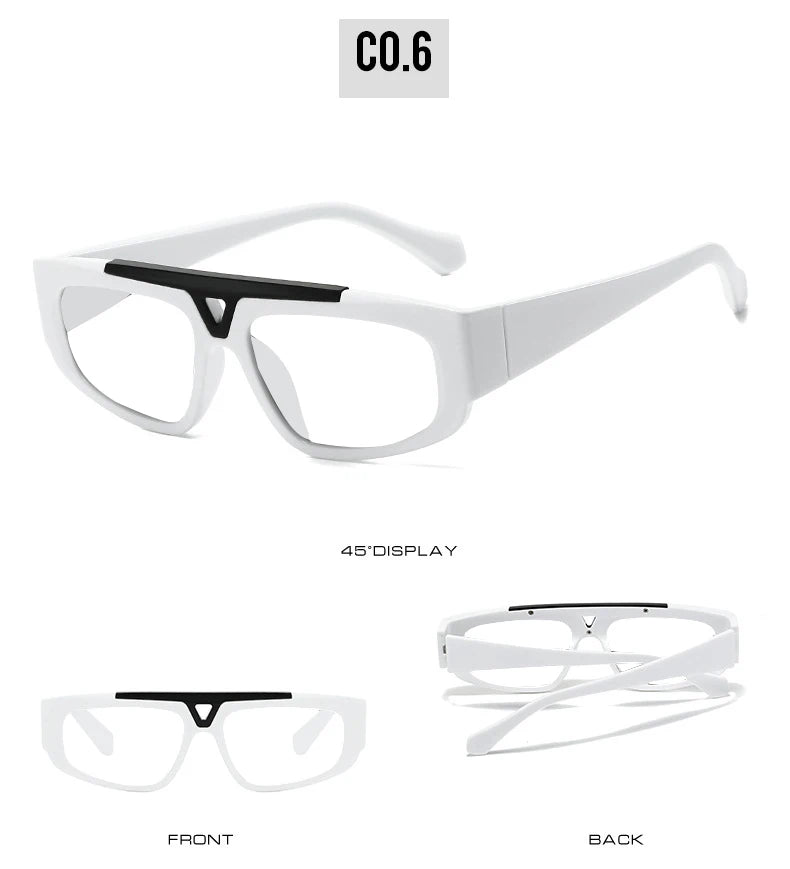 Brand Square Blue Light Blocking Men Reading Glasses Fashion Yellow Small Frame Double Bridge Hollowing Out Prescription Glasses