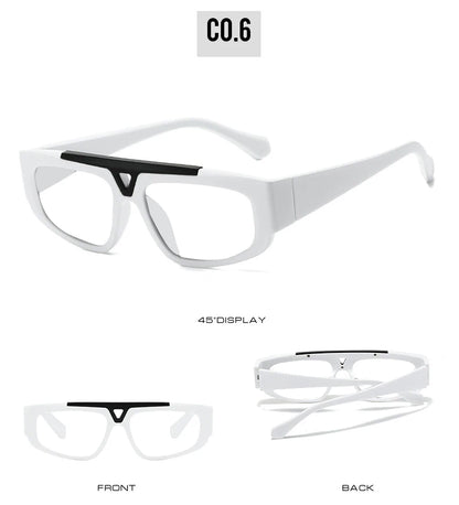 Brand Square Blue Light Blocking Men Reading Glasses Fashion Yellow Small Frame Double Bridge Hollowing Out Prescription Glasses