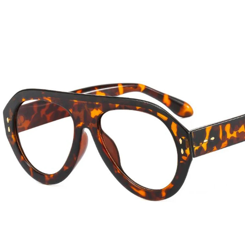 Trendy Oversized Pilot Reading Glasses Women Men Flower Brown Vintage Eyeglasses New Clear Blue Light Glasses +1.25 +1.5 +6