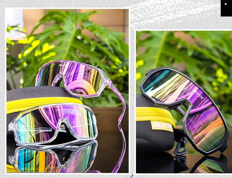 SCVCN Fashion Sports Running Glasses Outdoor Bicycle Drive Hiking Sunglasses Men MTB Cycling Sunglasses Women Road Bike Glasses