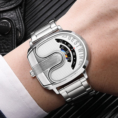 Gold Top Brand Luxury Men Watches Unique Design Stainless Steel Band Golden Dropship relogio masculino High Quality Male