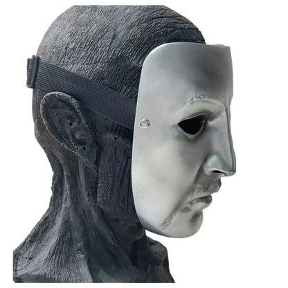 Halloween Carnival 3D Resin Mask Easter Cosplay Collected Craft Adult Silvery Full Face Mask Scary Cosplay Masquerade Party Prop