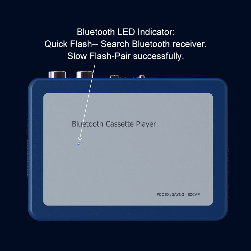 Portable Bluetooth Cassette Player,Tape Player Bluetooth Output to Headphone/Speaker,Walkman Portable Cassette Tape Player