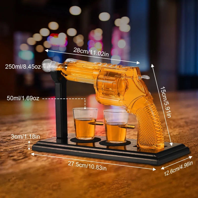 Whiskey Decanter Sets for Men Unique Whiskey Gifts Cool Liquor Dispenser with Two Glasses for Home Bar Drinking Party