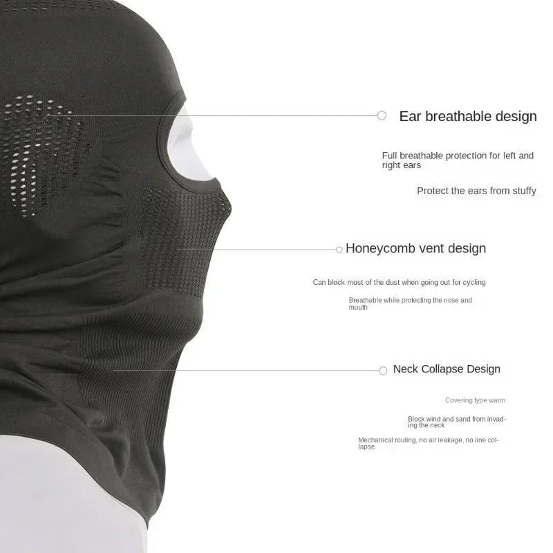 Cycling Balaclava Breathable Sport Full Face Mask Ski Windproof Headgear Outdoor Bicycle Motorcycle Soft Bike Quick-Dry Hood Cap