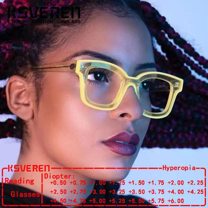 TR90 Vintage Square Anti Blue Light Reading Glasses Prescription Glasses Frame For Men Women Optical Glasses Presbyopic Eyewear