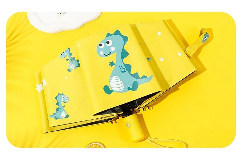 Automatic umbrella Cute dinosaur automatic children umbrella Sunshade Thickening and Durable Travel folding automatic umbrella