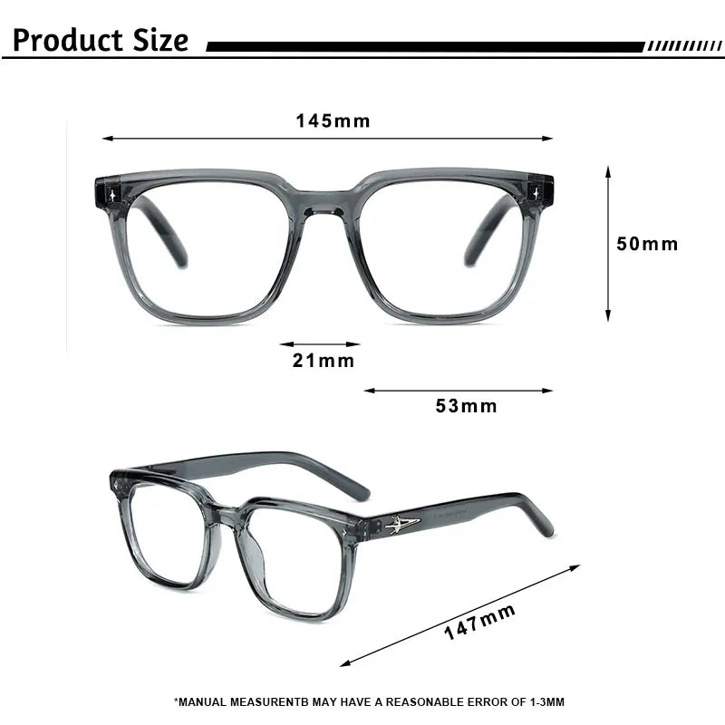 CATERSIDE Anti Blue Light Glasses Men Brand Design TR90 Square Frames Eyewear Women Business Minimalist Fashion Transparent Lens