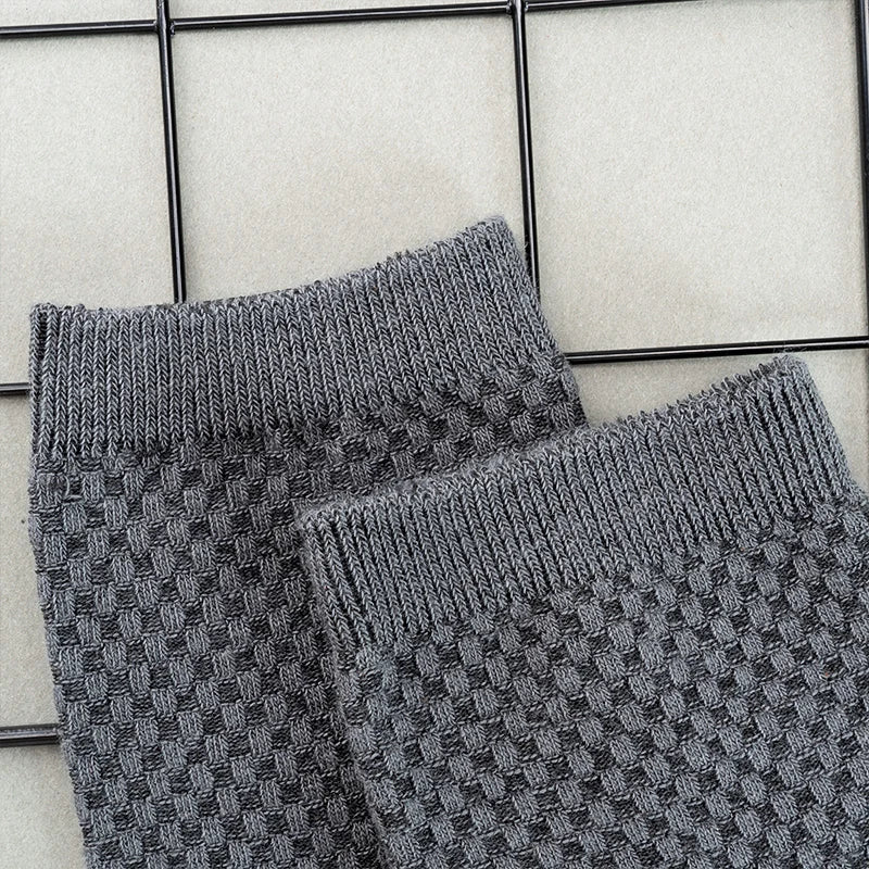 5 Pairs/Lot Men's High Quality Bamboo Fiber Socks Sweat Absorbent Breathable Medium Tube Socks Business Casual Solid Color Socks