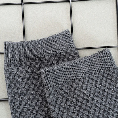 5 Pairs/Lot Men's High Quality Bamboo Fiber Socks Sweat Absorbent Breathable Medium Tube Socks Business Casual Solid Color Socks