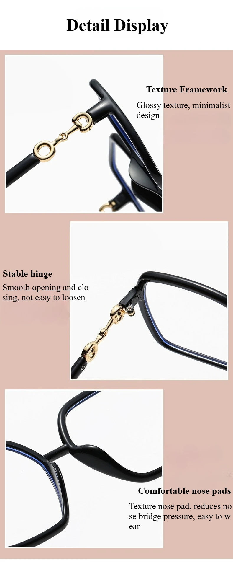 Fashionable Large Frame Myopia Glasses with Anti Blue Light and Anti Radiation High-definition Women's Full Frame Glasses
