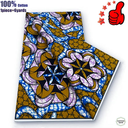 Guaranteed Veritable African Real Wax Prints Fabric Ghana Style Ankara Wax Tissu Pagne 100%Cotton Soft Design Nigeria Wax Fabric