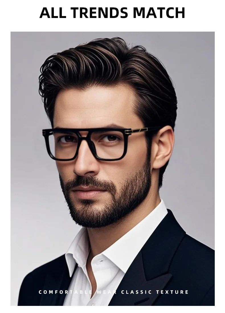 VICKI Mature Man's Double-barreled High-end TR Glasses - Customizable Prescription - Anti-blue Light Glasses Multifocal 84003