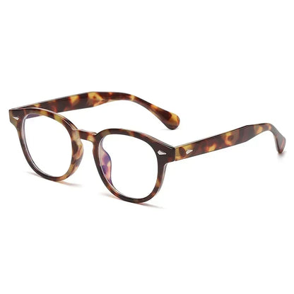 JNPCXI Quality New Retro Round Sunglasses Women Fashion Rivets Decoration Shades UV400 Men Punk Leopard Sun Glasses