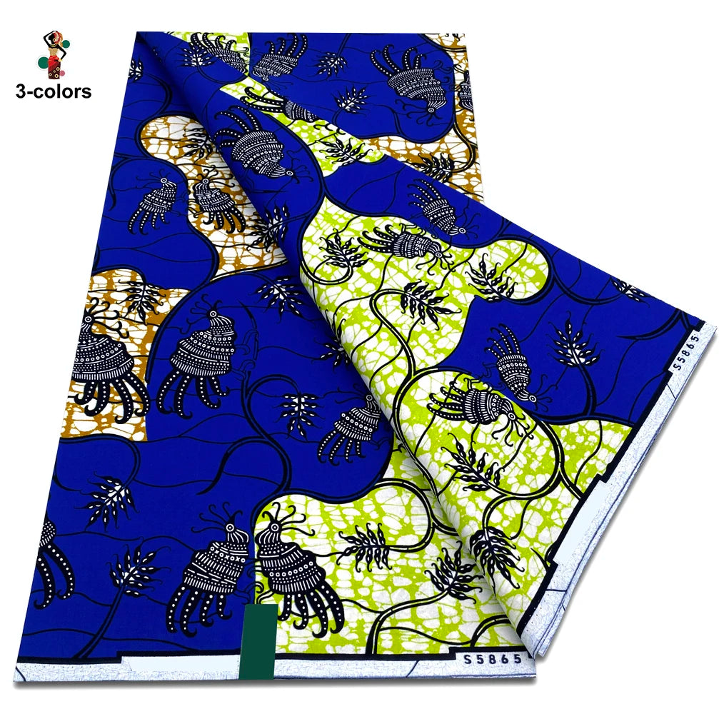 2025 Guaranteed Veritable Original African Wax Print Fabric Real Nigerian 100% Cotton Ankara Wax Fabric Soft Pagne Spuer Batik