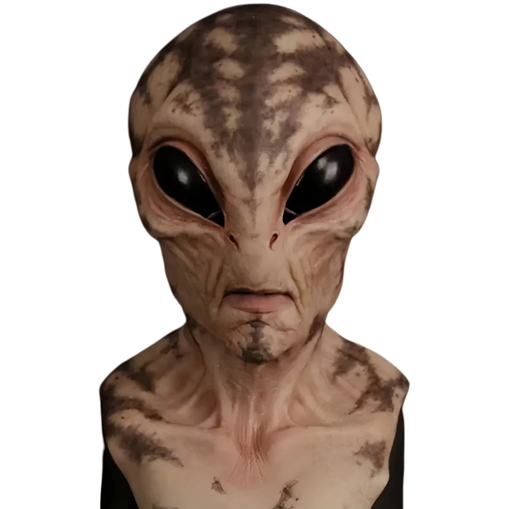 Halloween Alien Mask Masquerade Mask Creative Horror Face Mask Full Head Mask Realistic Alien Head Mask for Party Props