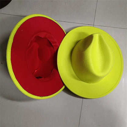 Sombreros Fedora Hat Dual Color Classic Jazz Hat Soft Fedora Hat Classic Men's and Women's Blue Jazz sombreros