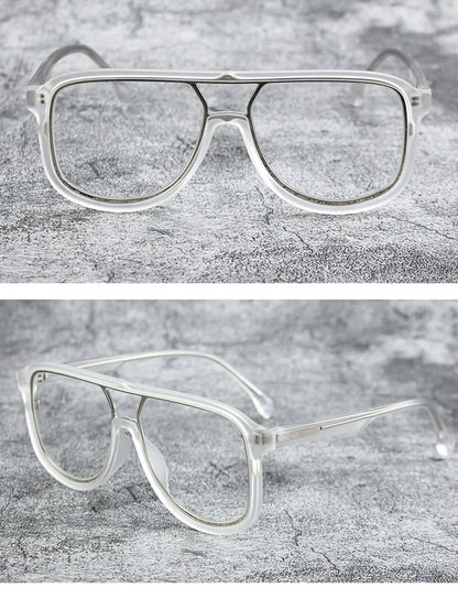 Fashoin Large Frame Anti Blue Light Glasses Frame Men Women Oversized Optical Prescription Eyewear Computer Goggles Eyeglasses