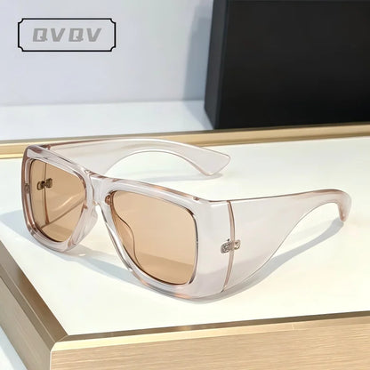 QVQV Trendy Oversized Square Sunglasses Women Men Luxury Brand Original Thick Frame Sunglasses Retro Outdoors Driving Shades