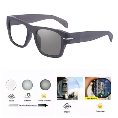  Thick Frame Men Women Square Photochromic Gray Reading Glasses Classic Presbyopia Glasses Shade Sunglasses FELRES