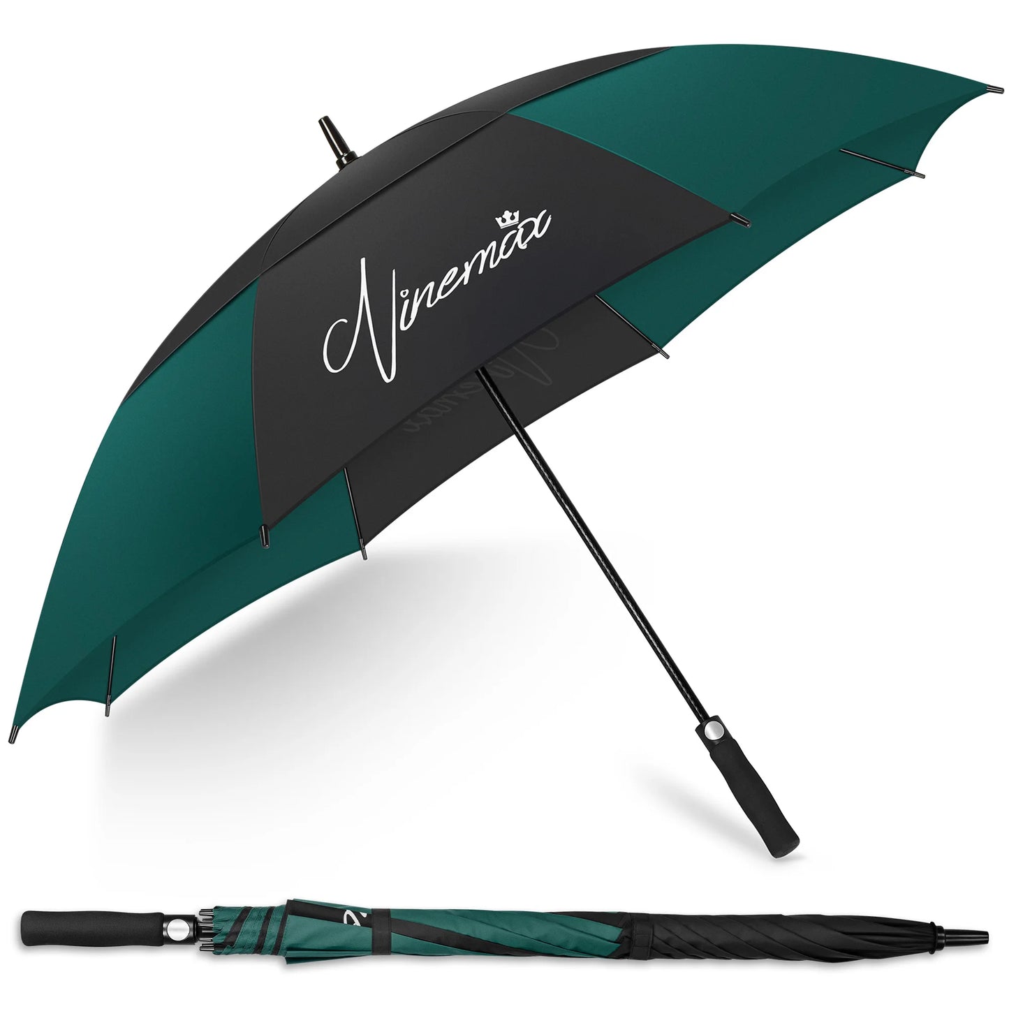 Automatic Open Extra Large Golf Umbrella 157 cm Double Canopy Sun Protection Ultra Rain & Wind Resistant Stick Umbrellas