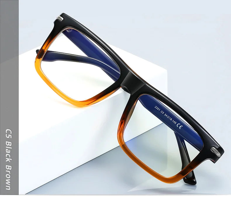 Ralferty TR90 Eyeglass Frames Men Square Business Prescription Glasses Anti-glare Blue Light Glasses Myopia Optic Frame 2025 New