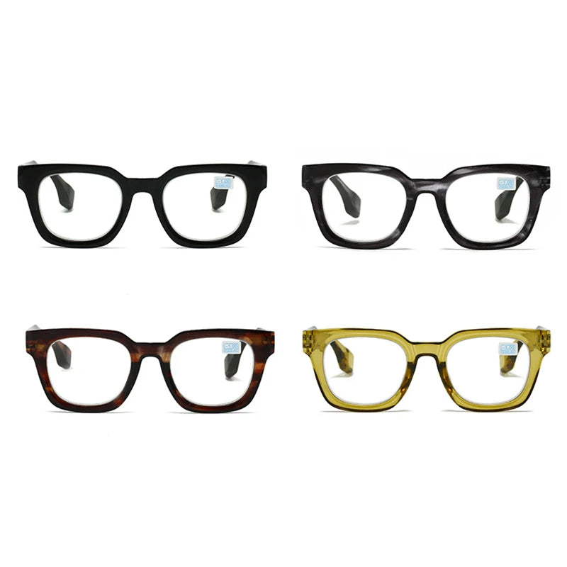 2024 New TR90 Rectangle Black Frame Reading Glasses Ultralight Anti Blue Light Presbyopic Glasses Eyewear Readers
