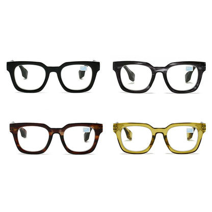 2024 New TR90 Rectangle Black Frame Reading Glasses Ultralight Anti Blue Light Presbyopic Glasses Eyewear Readers