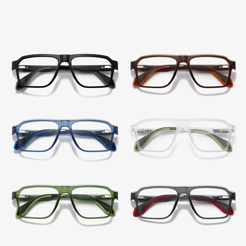 BLMUSA Retro Large Frame Ultralight TR Non-Slip Sports Myopia Glasses Anti Blue Light Prescription Reading Driving Sunglasses