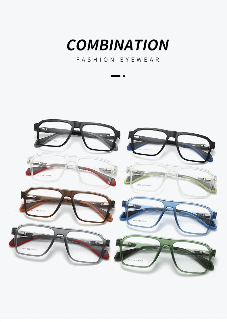 2024 New Sports Glasses Fashion Square Cycling Men's Glasses Frame Ultra-light  Optical Prescription Eyeglass Frame Women 6810