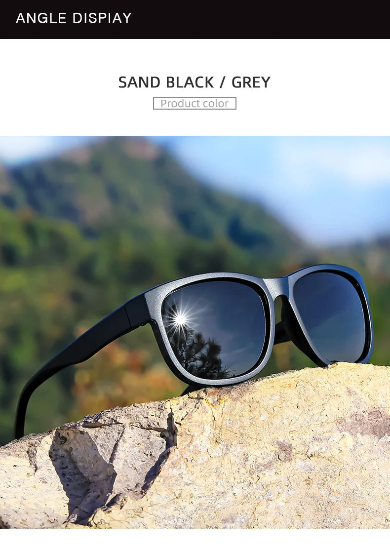 New style Unisex Polarized Square Fashion Sunglasses - Lightweight Purple Glitter Frame, TAC Lenses for Outdoor Sports & Fashion